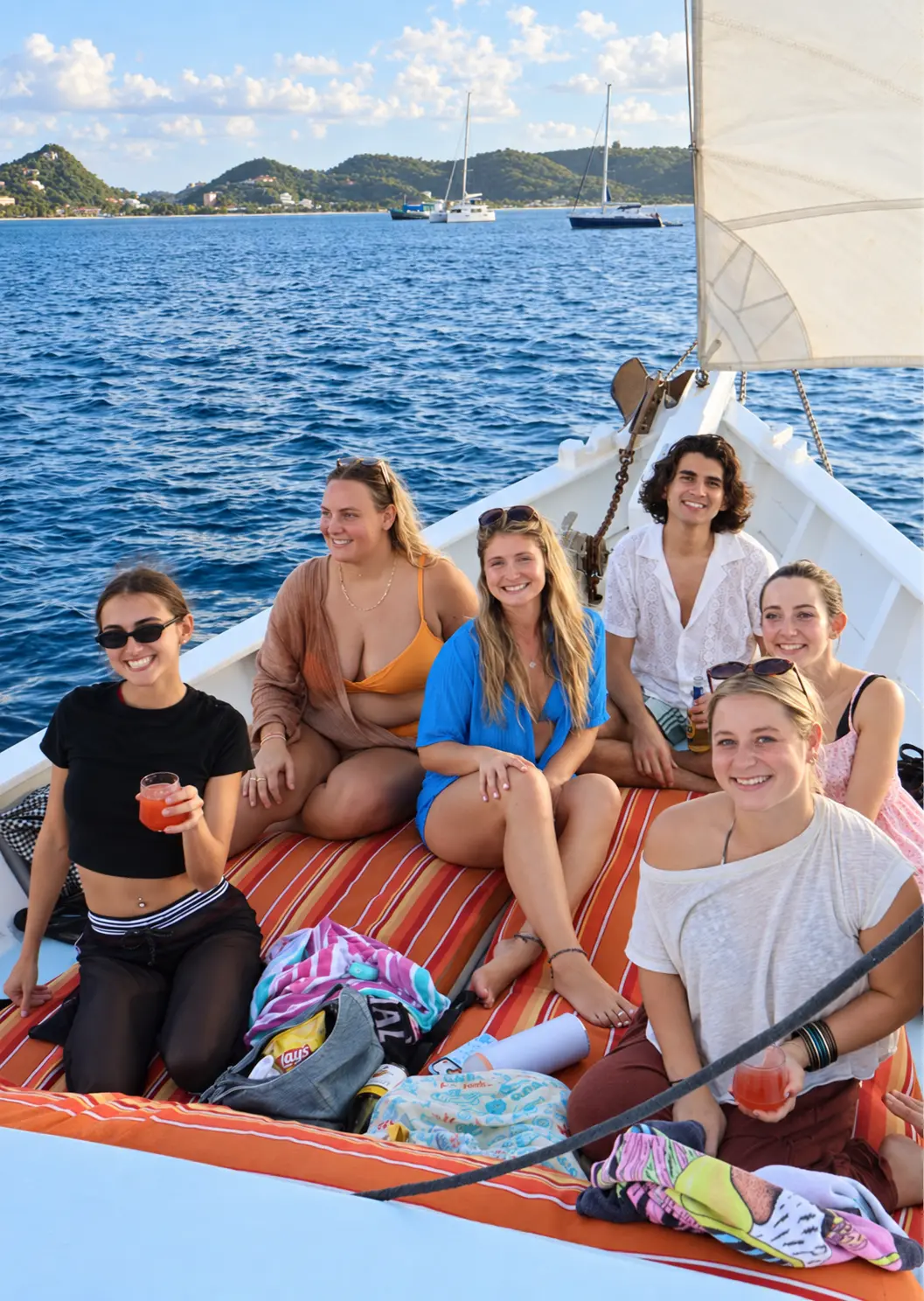 SGU friends relaxing aboard Savvy