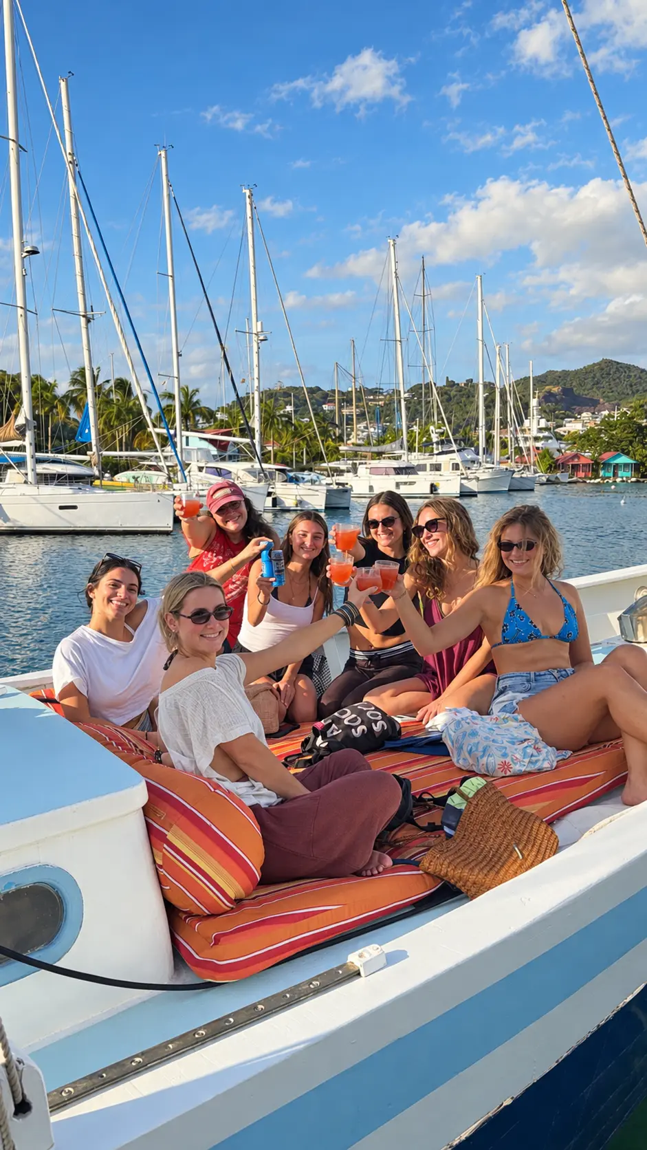 SGU students enjoying a group sailing charter